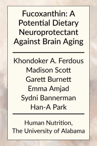Fucoxanthin: A Potential Dietary Neuroprotectant Against Brain Aging by Khondoker Adeba Ferdous, Madison Scott, Garett Burnett, Emma Amjad, Sydni Bannerman, and Han-A Park in Human Nutrition at the University of Alabama.